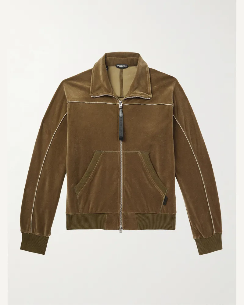 Tom Ford Trainingsjacke aus Velours aus einer Baumwollmischung Braun
