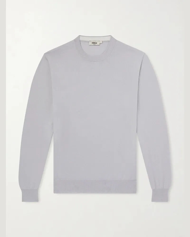 Altea Cotton and Cashmere-Blend Sweater Gray