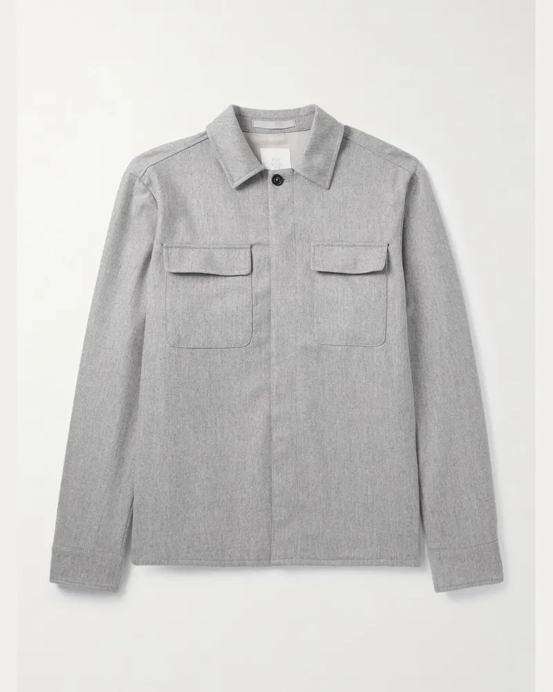 Eleventy Hemdjacke aus einer Wollmischung Grau
