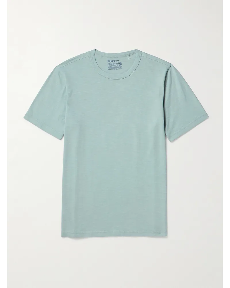 Faherty Sunwashed T-Shirt aus Biobaumwoll-Jersey Blau