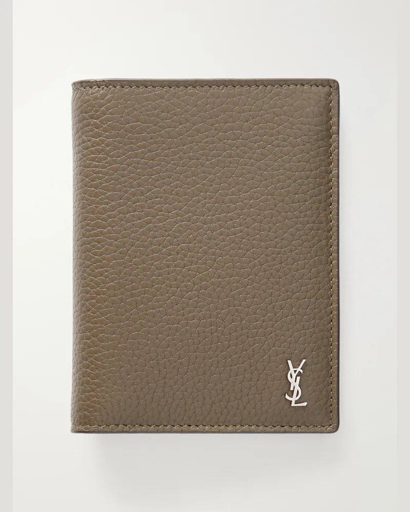 Saint Laurent Full-Grain Leather Bifold Cardholder Green
