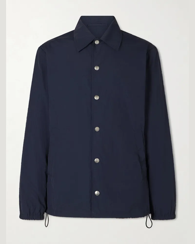 Dries van Noten Vorrie Jacke aus Shell Blau