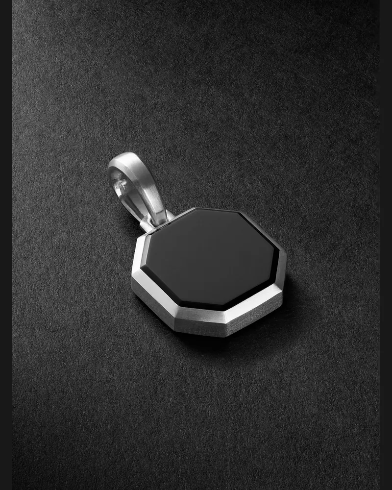 David Yurman Sterling Silver Onyx Pendant Black