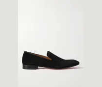 Dandelion Grosgrain-Trimmed Suede Loafers