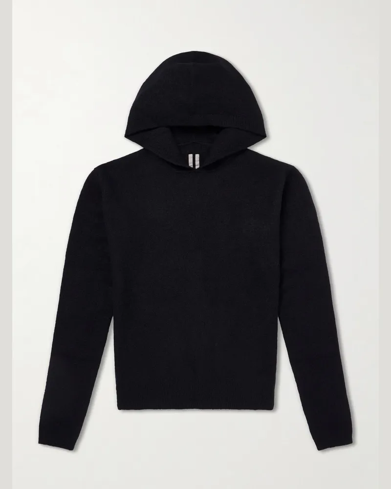 Rick Owens Cashmere-Blend Hoodie Black