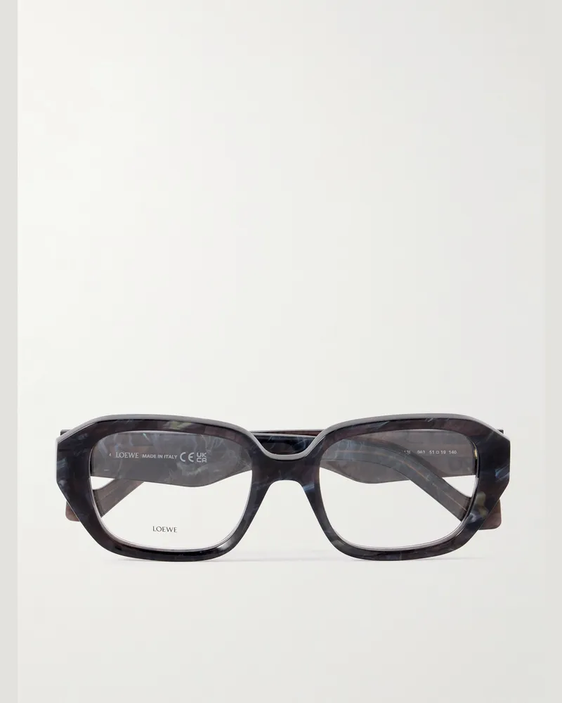Loewe Anagram Brille mit eckigem Rahmen aus marmoriertem Azetat Grau