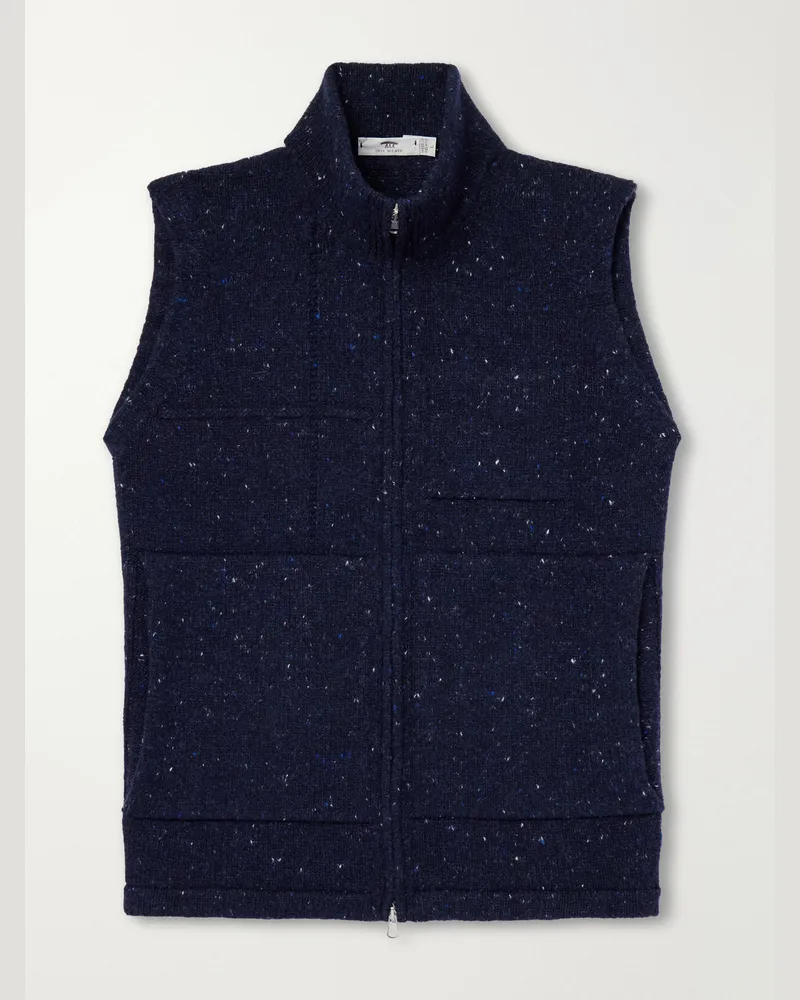 Inis Meáin Lifeline Wool and Cashmere-Blend Gilet Blue