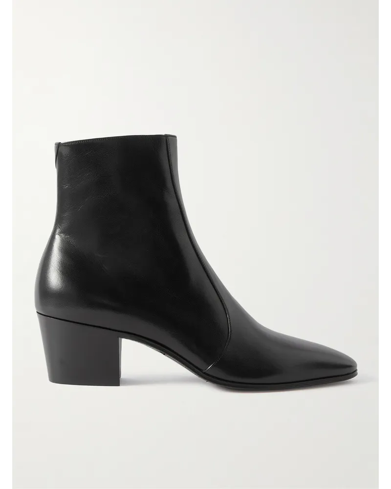 Saint Laurent Vassili Ankle Boots aus Leder Schwarz