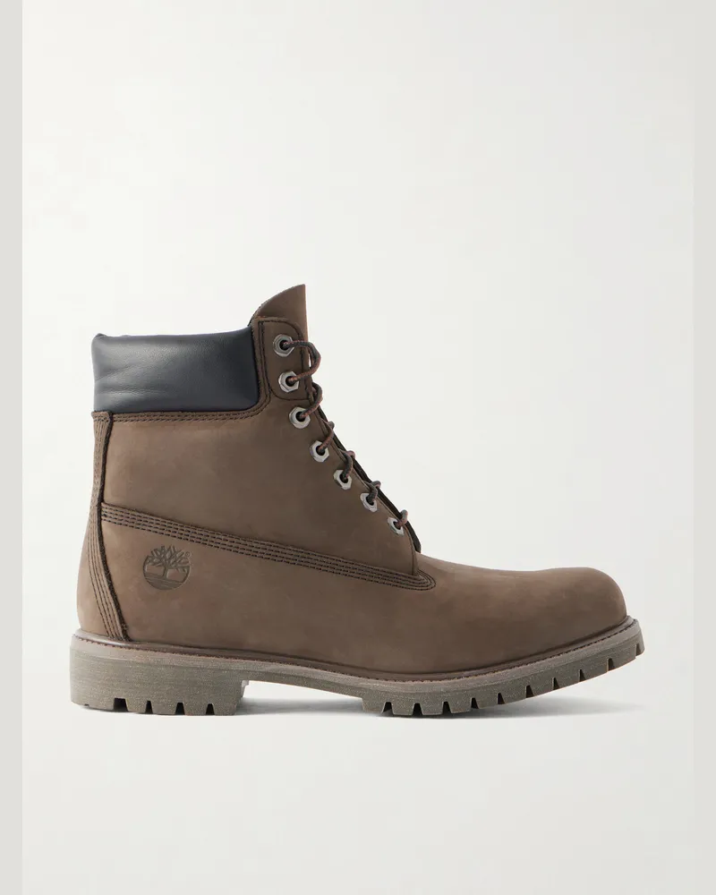 Timberland Premium Nubuck Lace-Up Boots Brown