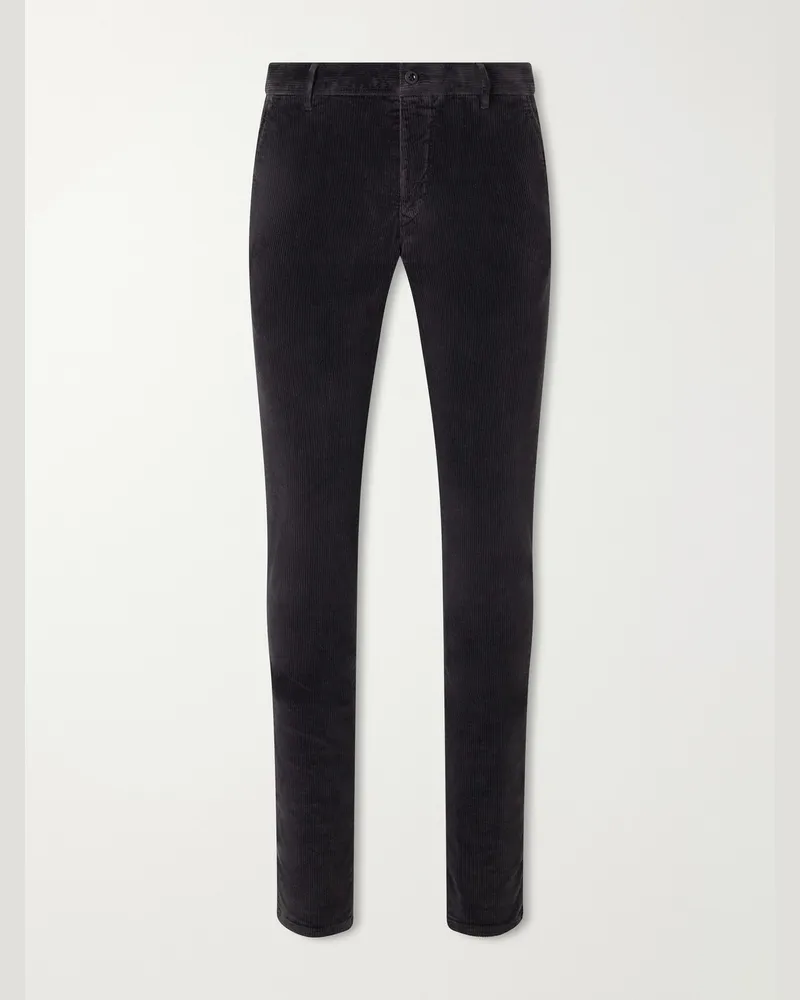 Slowear Incotex Straight-Leg Cotton-Blend Corduroy Trousers Gray