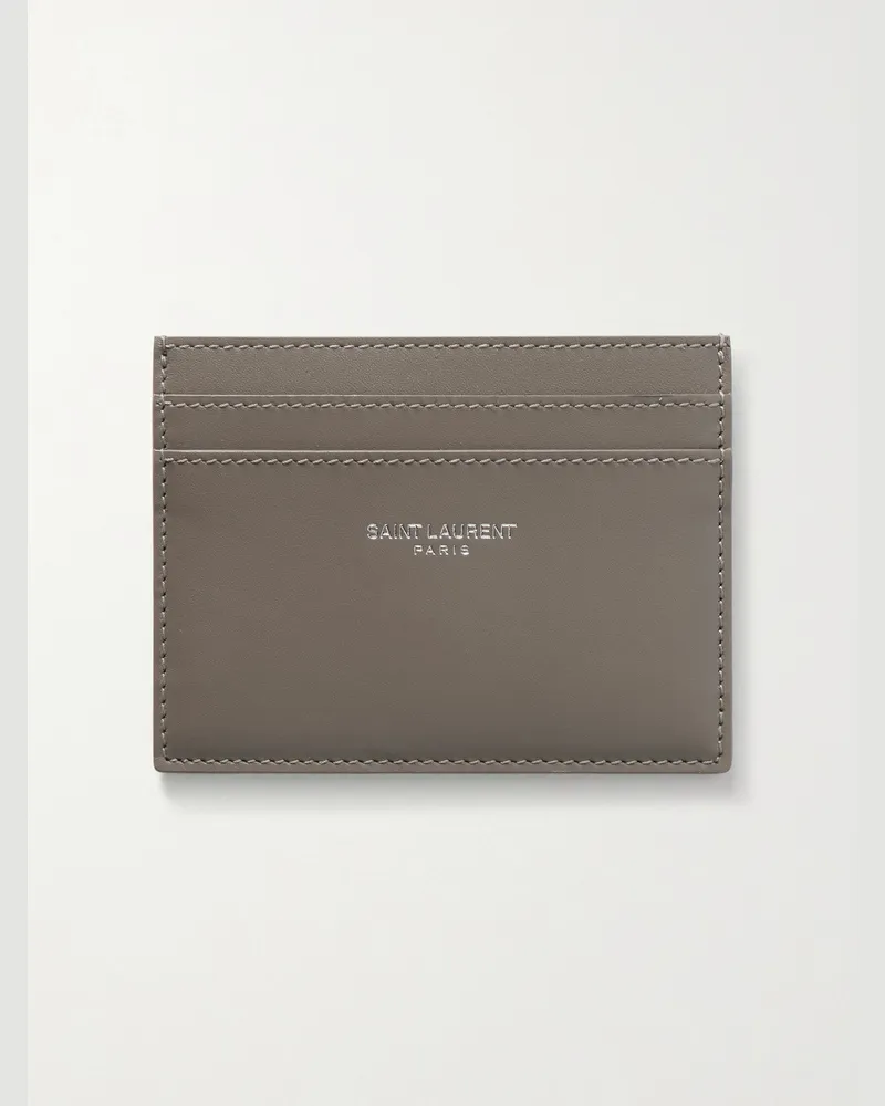 Saint Laurent Kartenetui aus Leder mit Logoprint Undefiniert
