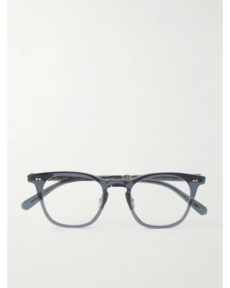 Garrett Leight Wright Brille mit rundem Rahmen aus Azetat Blau