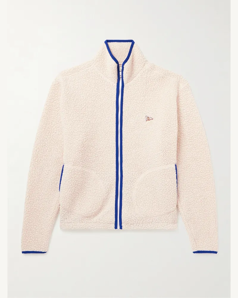 Drake's Jacke aus Fleece aus einer Wollmischung mit Logostickerei Neutral