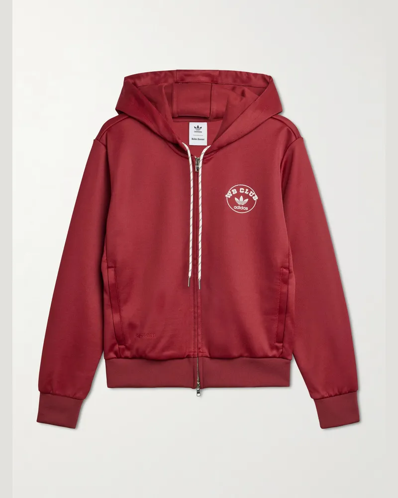 adidas Wales Bonner Kapuzenjacke aus Jersey mit recycelten Fasern und Logostickerei Rot