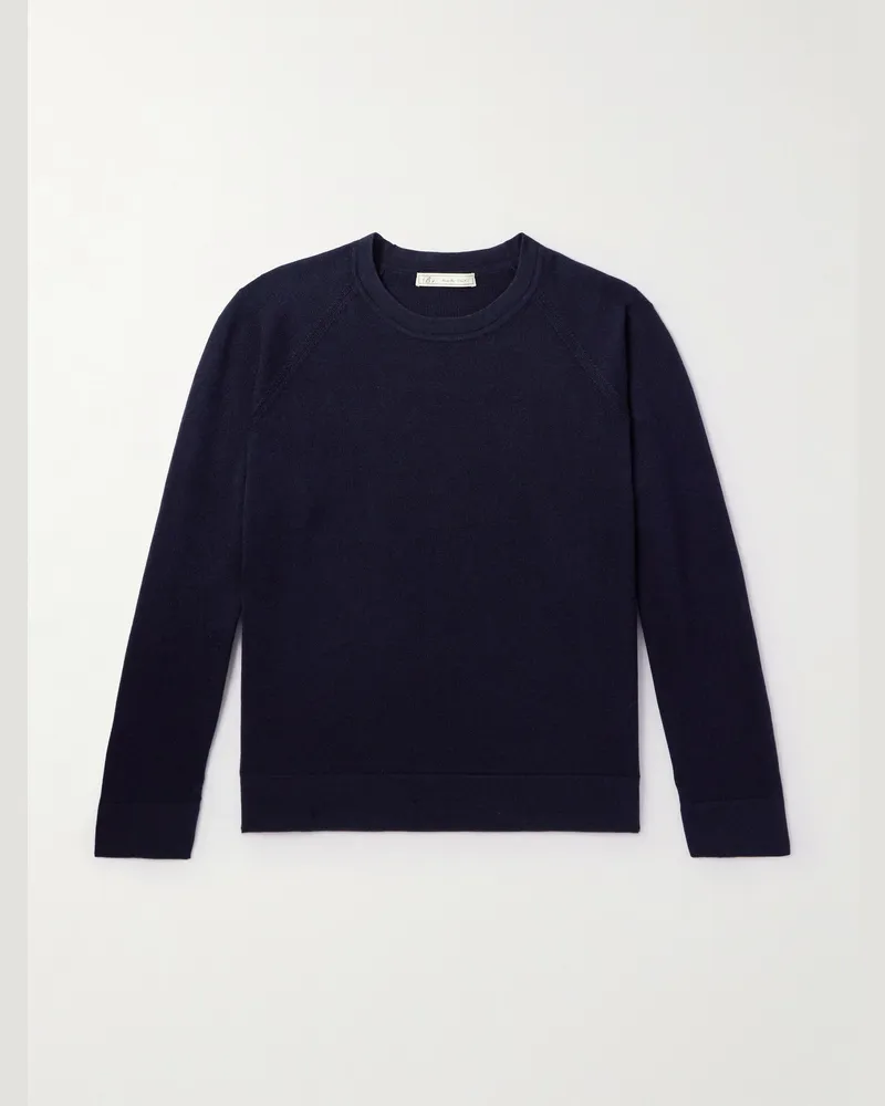 Umit Benan Zefira Sweatshirt aus einer Kaschmir-Seidenmischung Blau