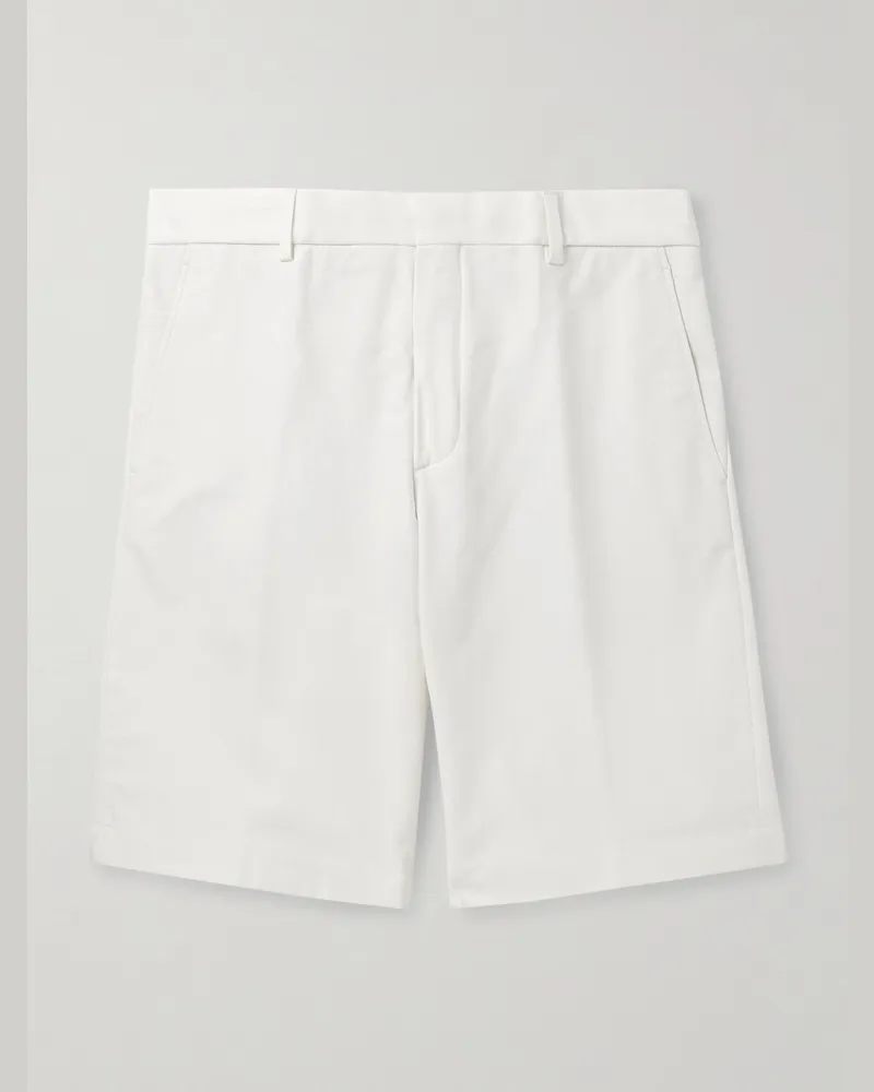 Loro Piana Jarno Straight-Leg Stretch-Cotton Bermuda Shorts White