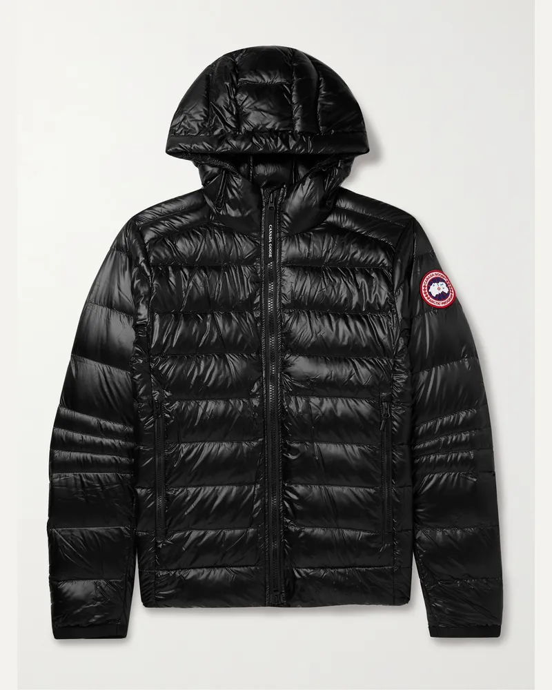 Canada Goose Crofton schmal geschnittene Daunenjacke aus recyceltem Nylon-Ripstop mit Kapuze Schwarz