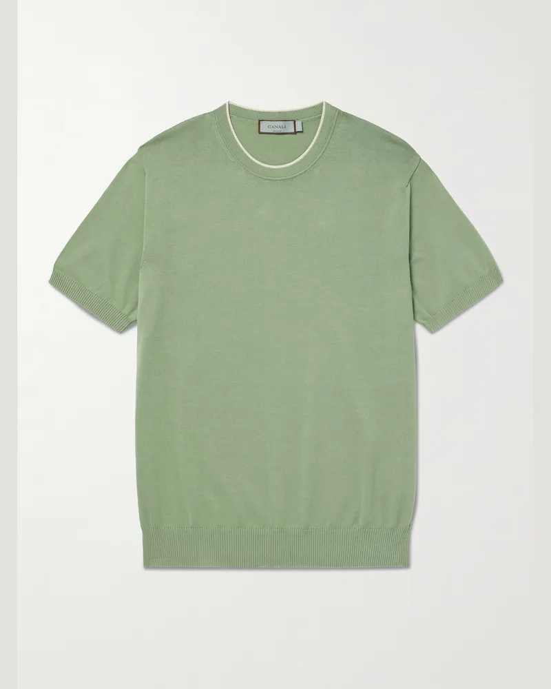 Canali T-Shirt aus Baumwolle Grün