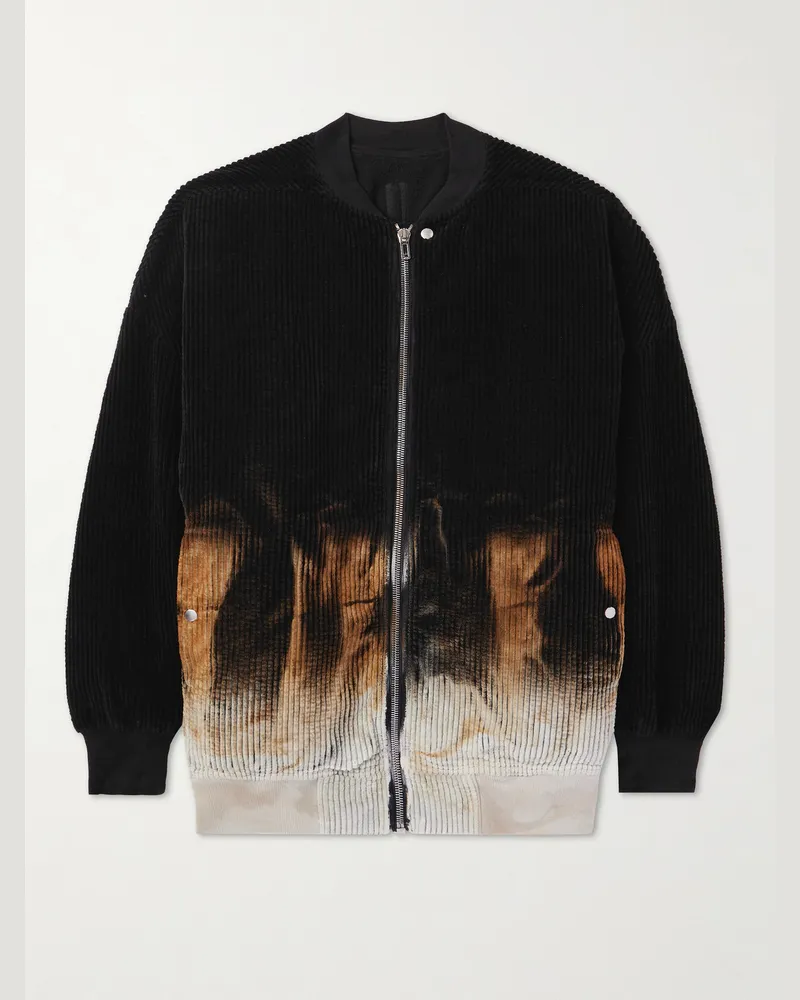 DRKSHDW by Rick Owens Oversized-Bomberjacke aus Baumwollcord mit Print Schwarz