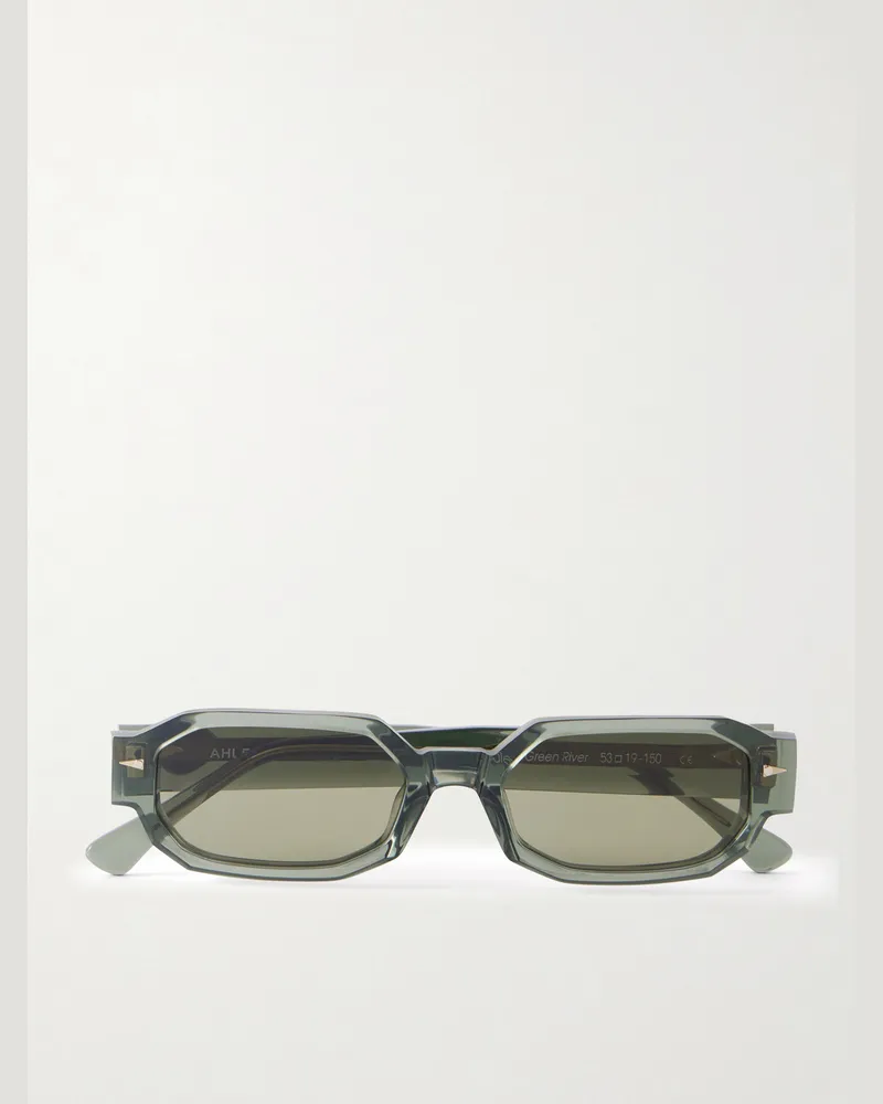 AHLEM Jules Oval-Frame Acetate Sunglasses Green