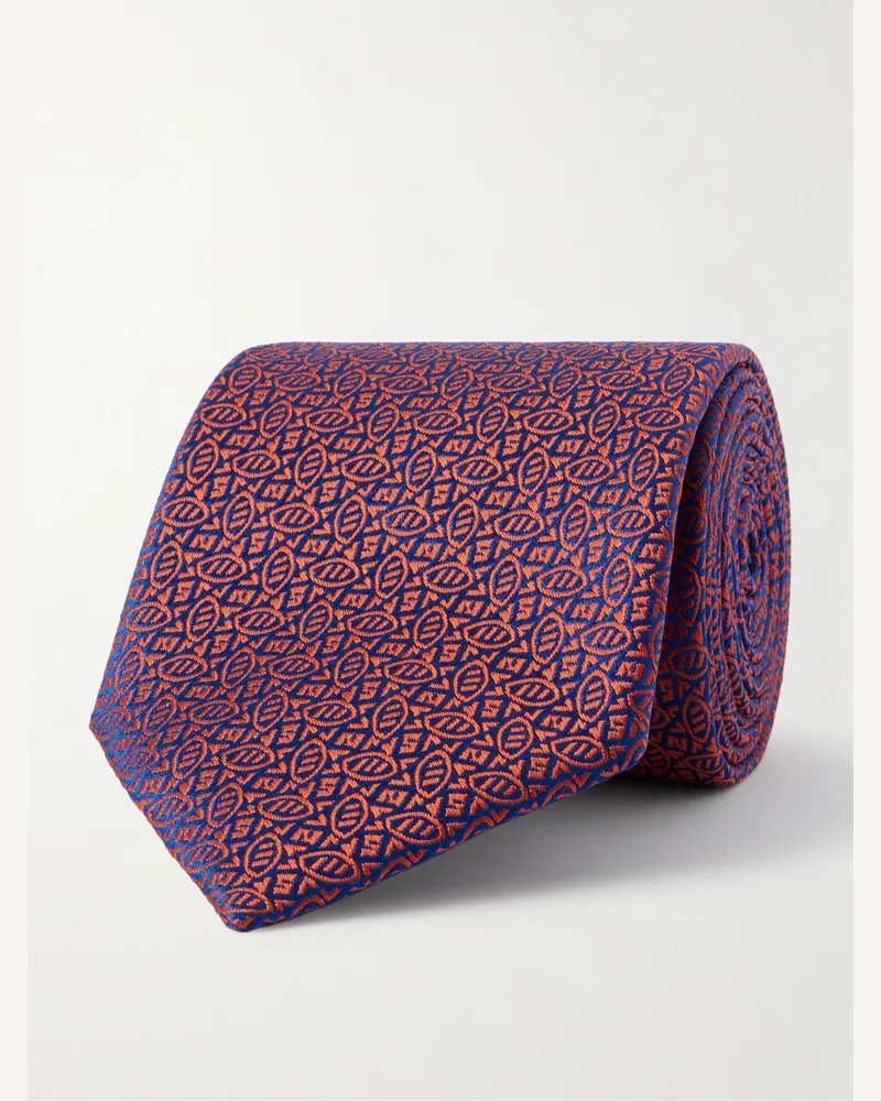 Charvet Krawatte aus Seiden-Jacquard, 8,5 cm Orange