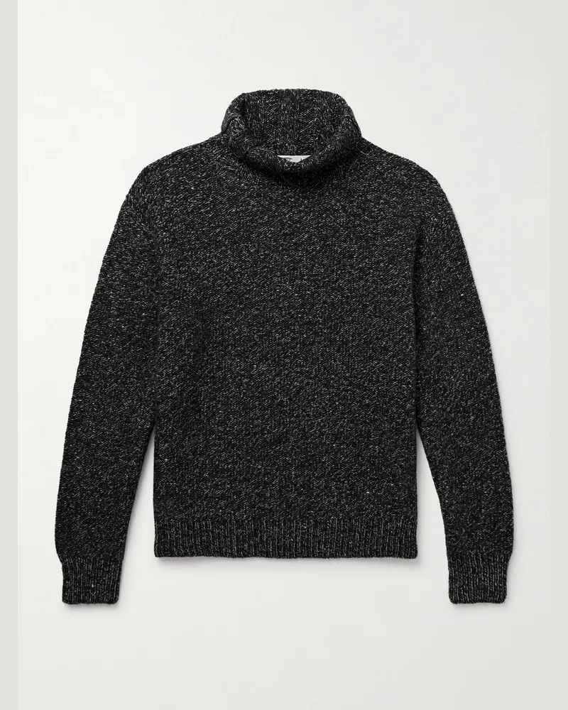 Inis Meáin Organic Cashmere Rollneck Sweater Black