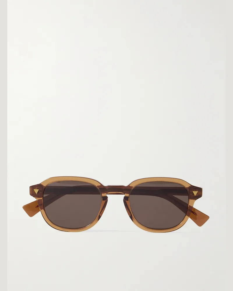 Bottega Veneta Sonnenbrille mit rundem Rahmen aus recyceltem Azetat Braun