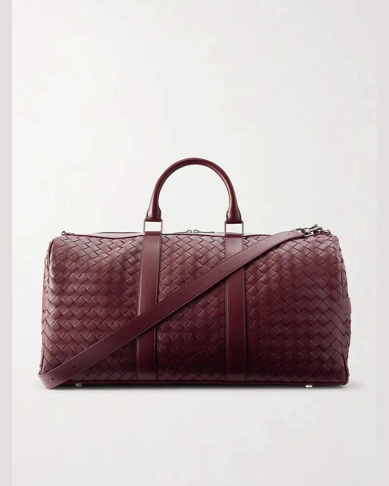 Bottega Veneta Intrecciato Leather Duffle Bag Brown