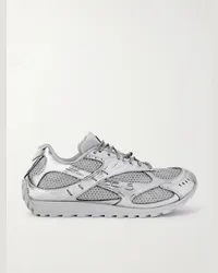 Bottega Veneta Orbit Sneakers aus Metallic-Gummi und Mesh Silber