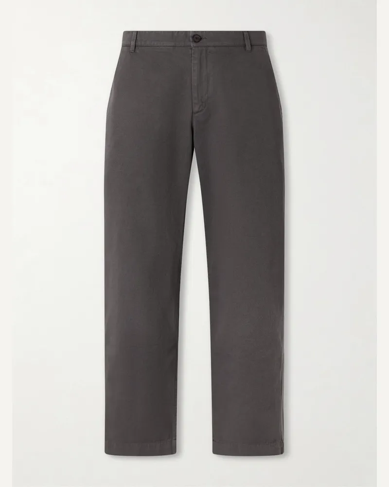 MR P. Barrel-Leg Cotton-Twill Trousers Gray