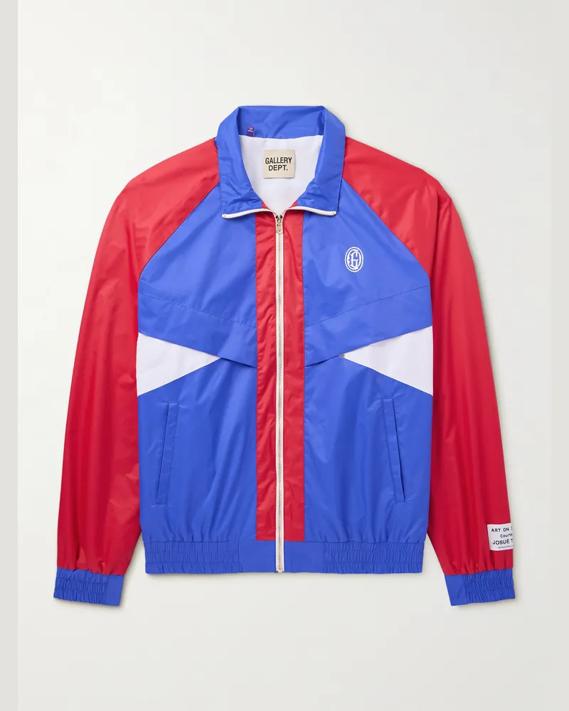 GALLERY DEPT. Jude Logo-Print Colour-Block Nylon-Ripstop Jacket Blue