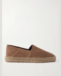 Tom Ford Barnes Espadrilles aus strukturiertem Leder Braun