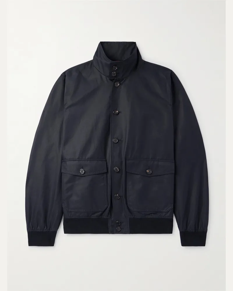 Incotex Montedoro Bomberjacke aus Shell aus einer Baumwollmischung Blau