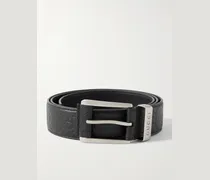 3cm Logo-Debossed Full-Grain Leather Belt