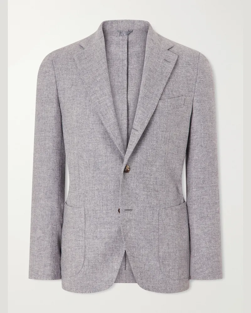 De Petrillo Posillipo Wool and Cashmere-Blend Blazer Gray