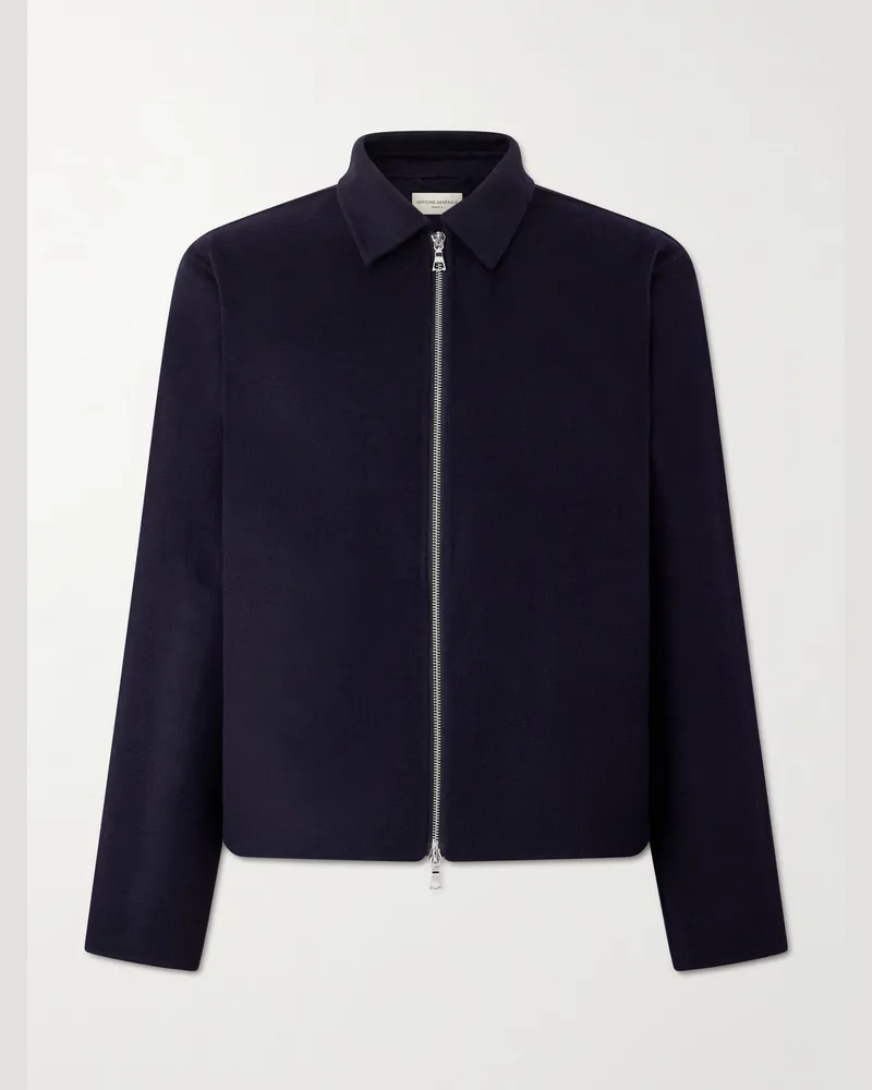 Officine Generale Mazir Wool Bomber Jacket Blue