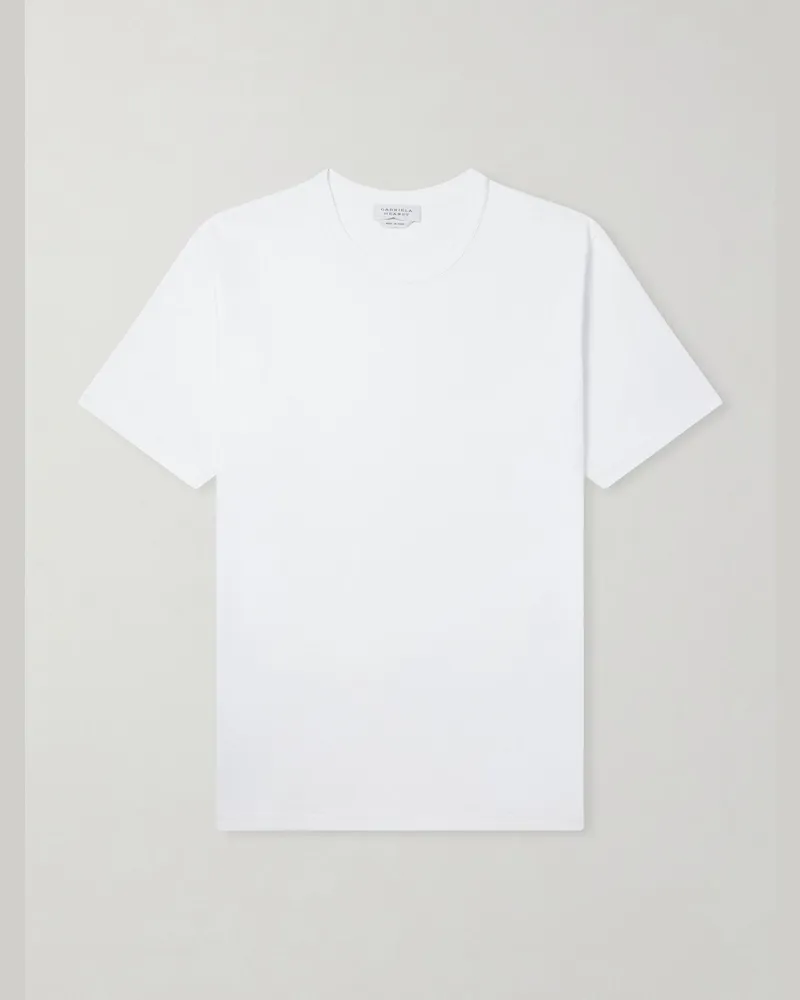 Gabriela Hearst Bandeira Cotton-Jersey T-Shirt Neutrals