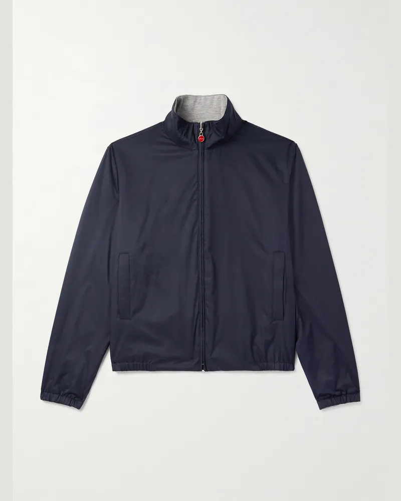 Kiton Wendbarer Blouson aus Jersey und technischem Shell Blau