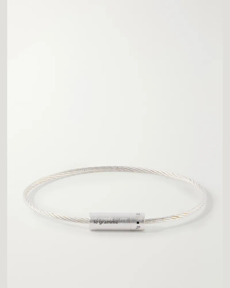 Le Gramme 7g Brushed Sterling Silver Cable Bracelet Silver