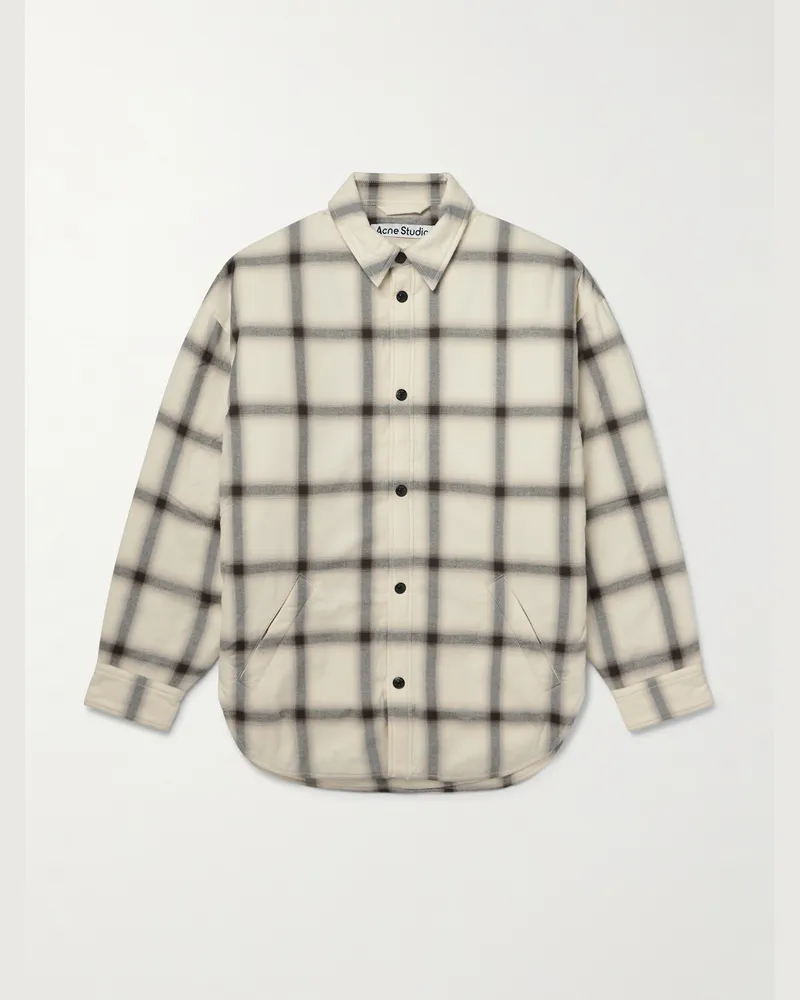 Acne Studios Osara Oversized-Hemdjacke aus wattiertem Baumwollflanell mit Karomuster Neutral