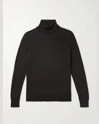 Ermenegildo Zegna Rollkragenpullover aus einer Kaschmir-Seidenmischung Braun