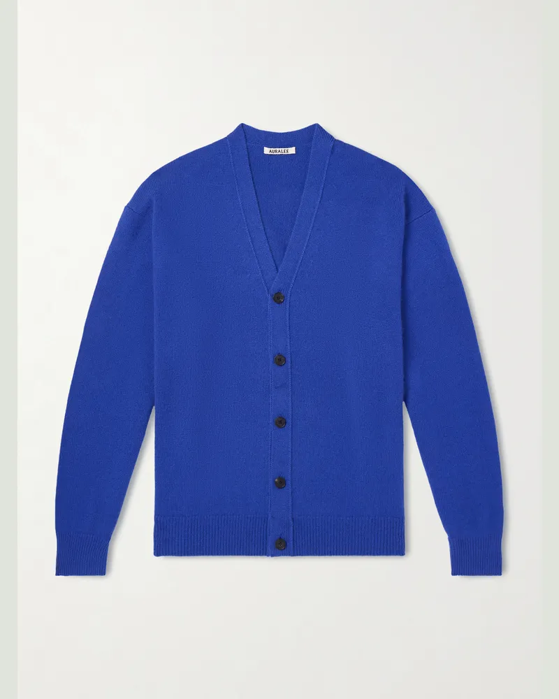 AURALEE Cashmere Cardigan Blue