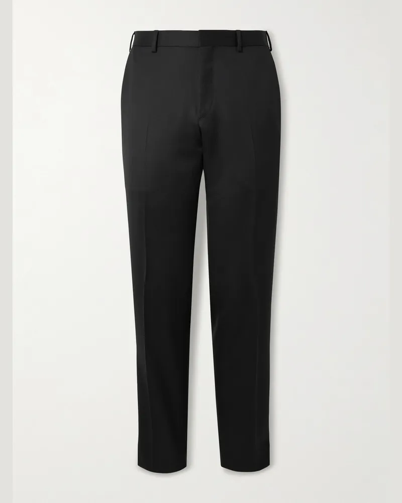 Brioni Straight-Leg Super 220s Wool Trousers Black
