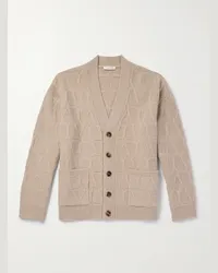 Valentino Garavani Toile Iconographe Cardigan aus Schurwolle in Zopfstrick Neutral