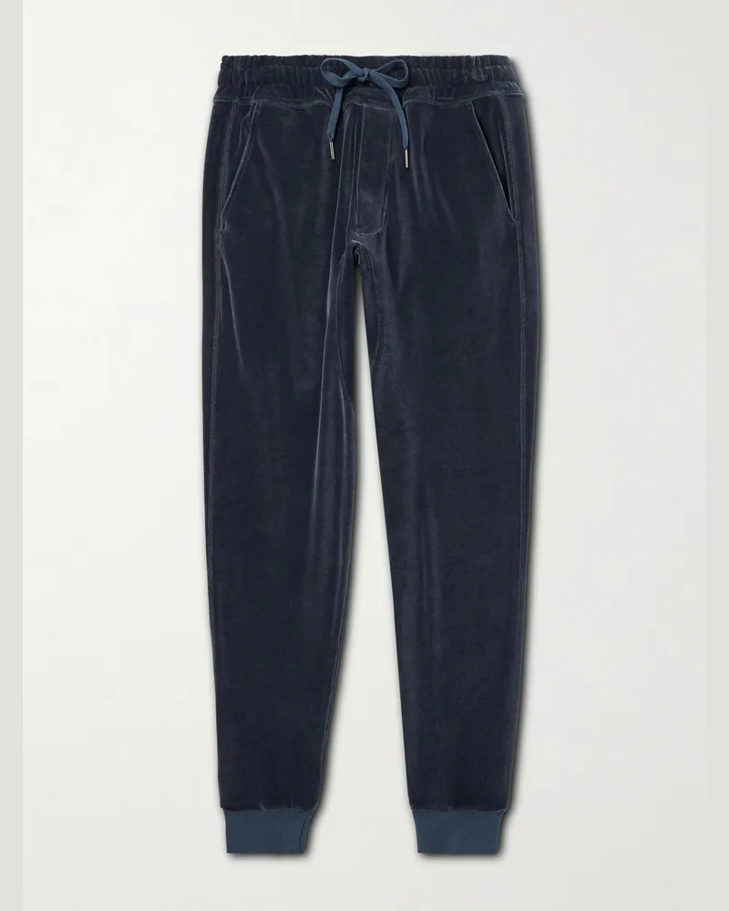 Tom Ford Schmal zulaufende Jogginghose aus Jersey aus einer Baumwollmischung Blau