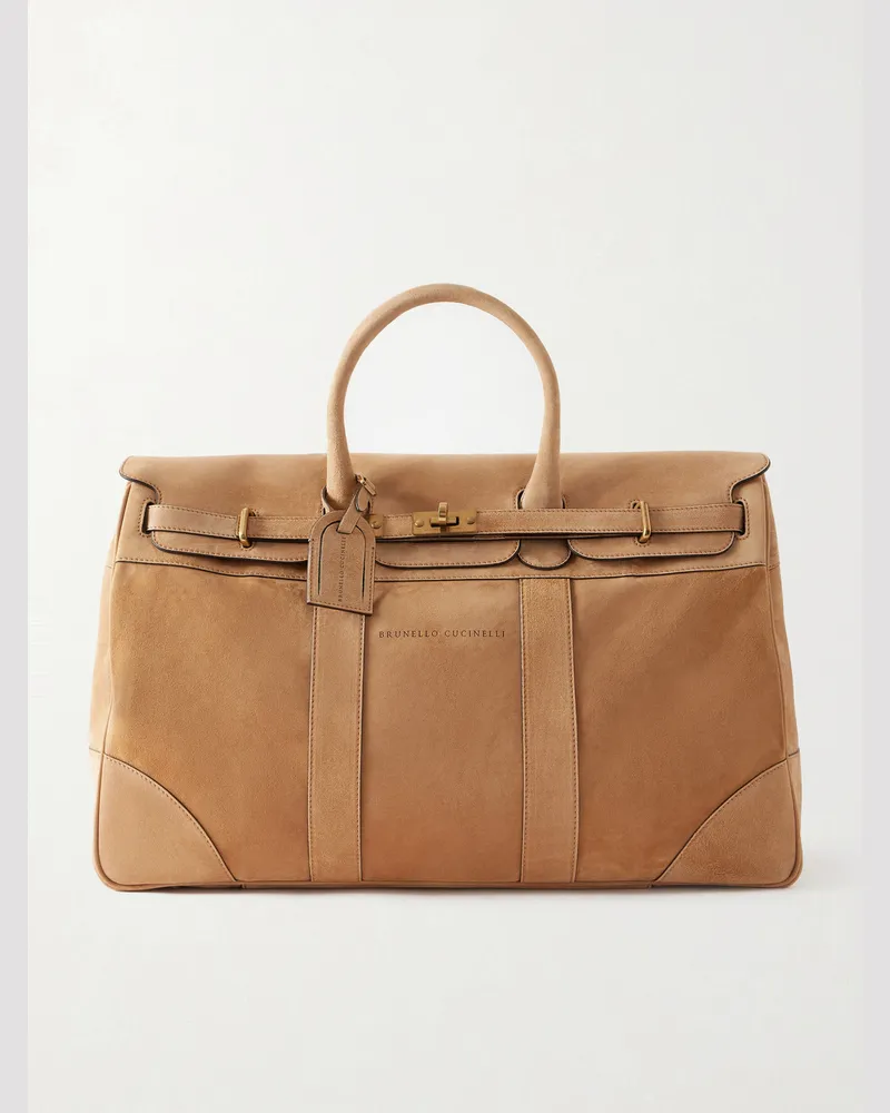 Brunello Cucinelli Suede Weekend Bag Brown