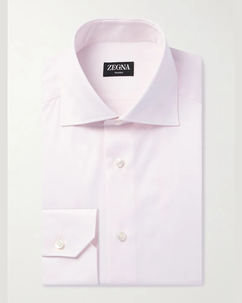 Ermenegildo Zegna Hemd aus Hemd aus Trofeo™-Comfort-Material mit Cutaway-Kragen Pink