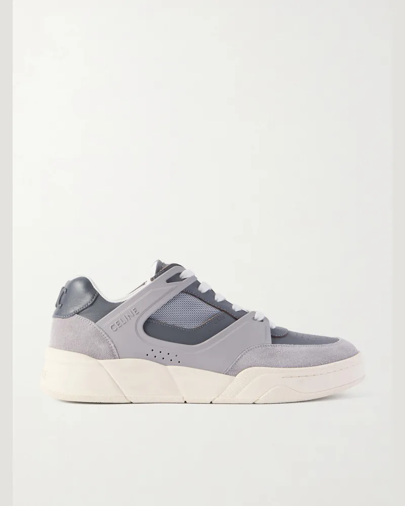 Celine CT-09 Sneakers aus Veloursleder, Leder und Mesh mit Gummibesatz Grau