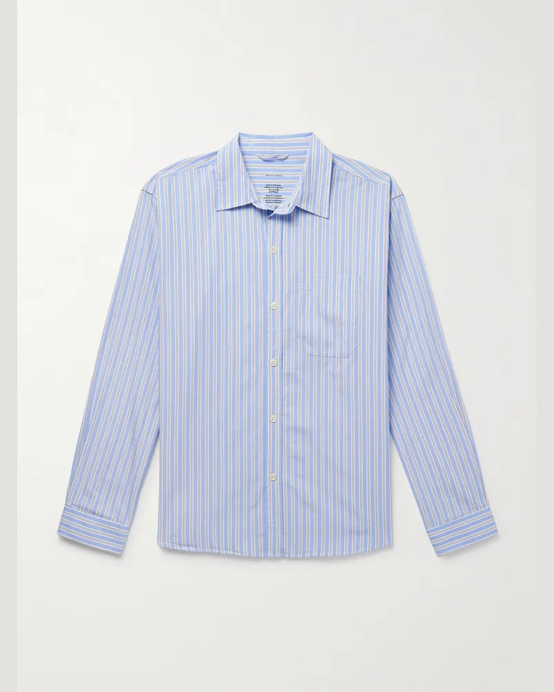 Mfpen Distant Hemd aus gestreifter Biobaumwollpopeline Blau