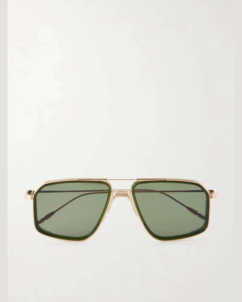 Jacques Marie Mage Jagger Aviator-Style Gold-Tone Titanium Sunglasses Gold